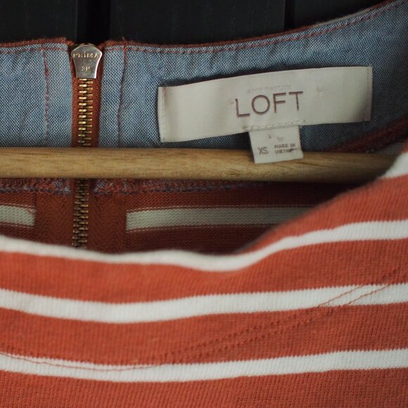 Loft | Striped Knit T-Shift Dress - Picture 2 of 6